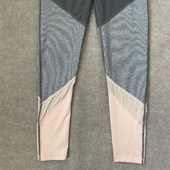Aerie Leggings Womens Small Gray Peach Workout Pants Skinny Stretch Mesh - Picture 3 of 12